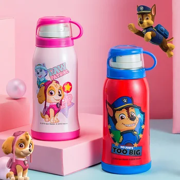 

High Quality Kids Vacuum Flasks With Silicone Straw Lovely cartoon child Travel outdoor milk juice Thermal Bottle BPA Free