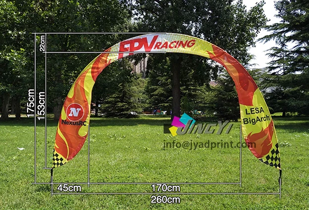 

Custom logo printed race gate display advertising arch gate flag