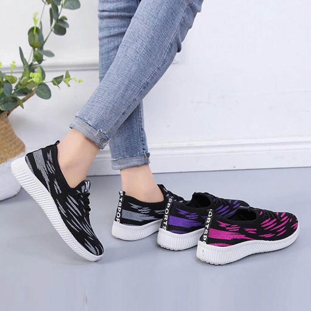 Женские кроссовки на шнуровке; Легкие Нескользящие уличные кроссовки; размеры 36-41; tenis feminino Zapatos De Mujer