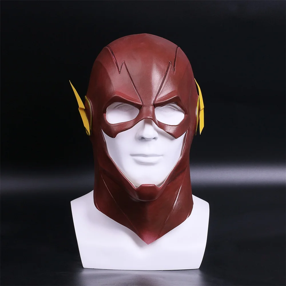 The Flash Mask DC Barry Allen Mask Cosplay Costume Prop Halloween Full Head Latex Party Masks (1)