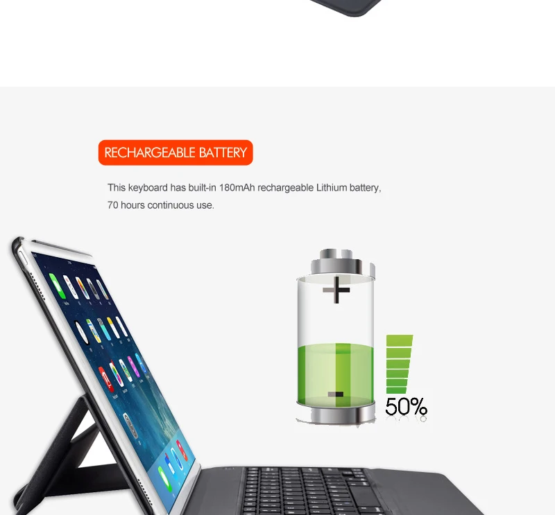 [Новинка] Ультра тонкая bluetooth беспроводная клавиатура для iPad pro 12," выпущен, высококачественный кожаный чехол+ дизайн «Все в одном»