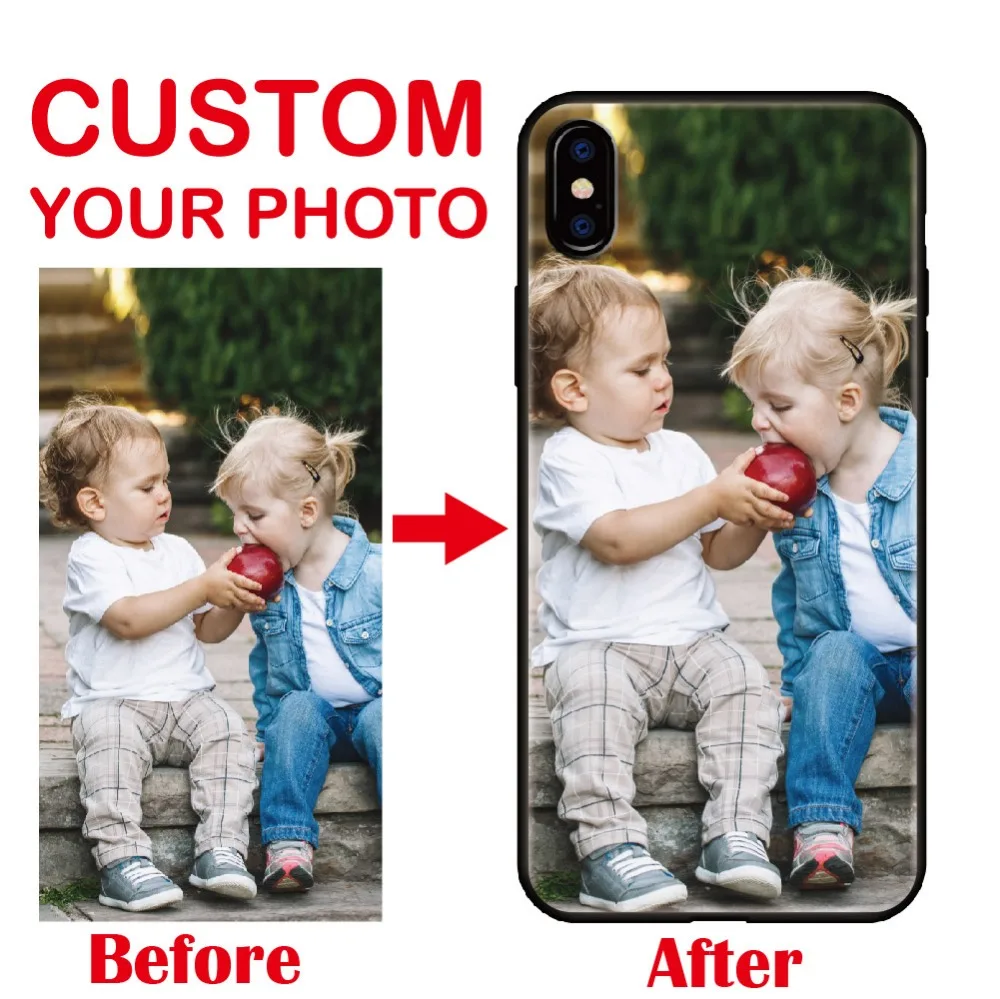 

Personalized Custom Photo Image DIY Gift Soft Silicone Phone Case Cover Coque Fundas For iPhone 6 6S XS Max 7 7Plus 8 8Plus 5 X
