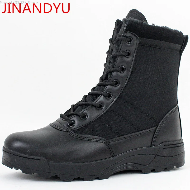 Black Snow Boots Men Winter Military Boots Non slip Winter Shoes Army
