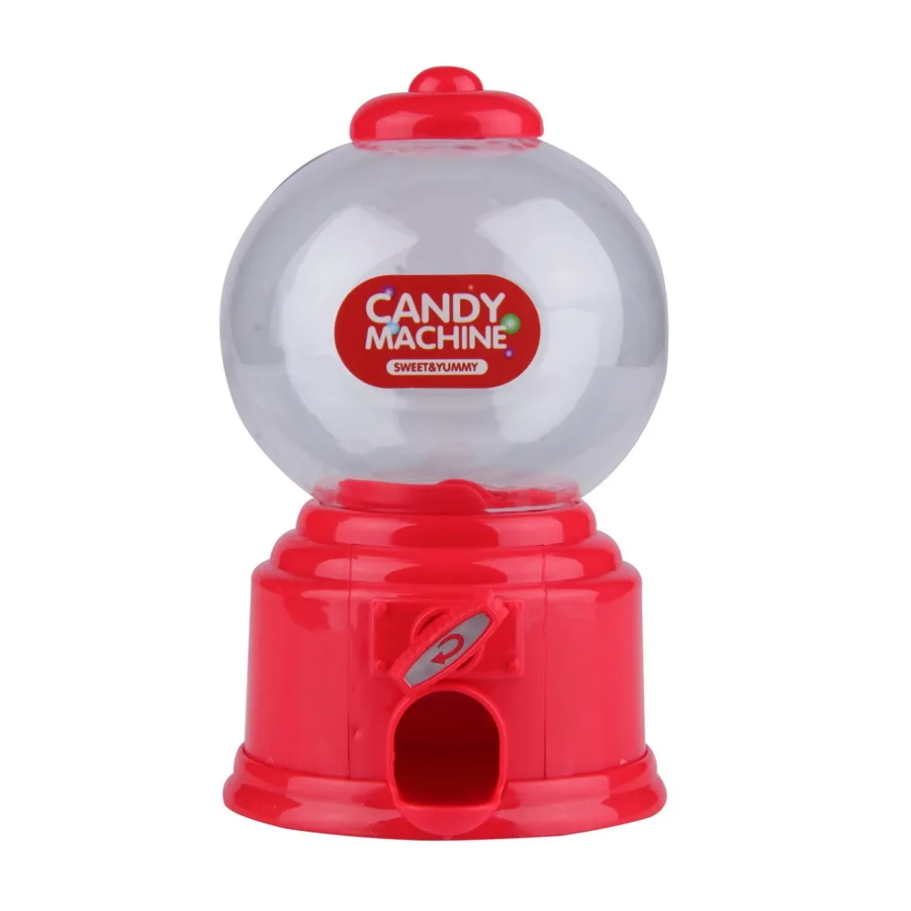 Plastic Mini Candy Machine Bubble Gumball Dispenser Coin Bank Kids Toy