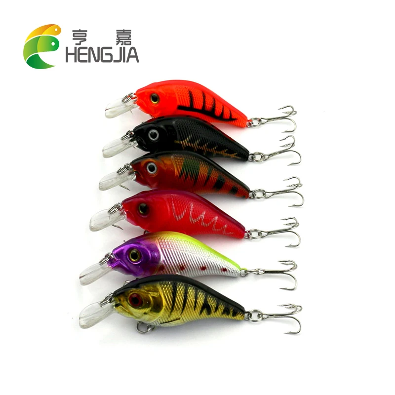 HENGJIA 6pcs crankbait molds fishing lures 7.5cm 10.2g plastic hard