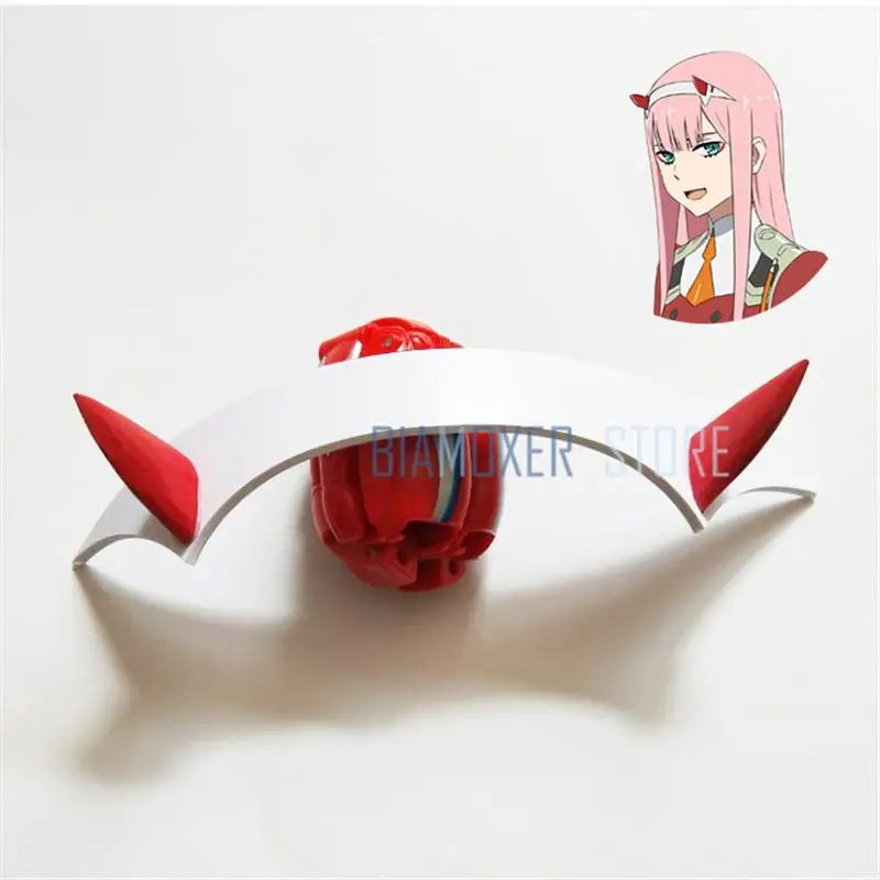 DARLING in the FRANXX ZERO TWO Код: 002 02 Косплей парики наряд платье косплей костюм полный набор настроить головные уборы - Цвет: headwear