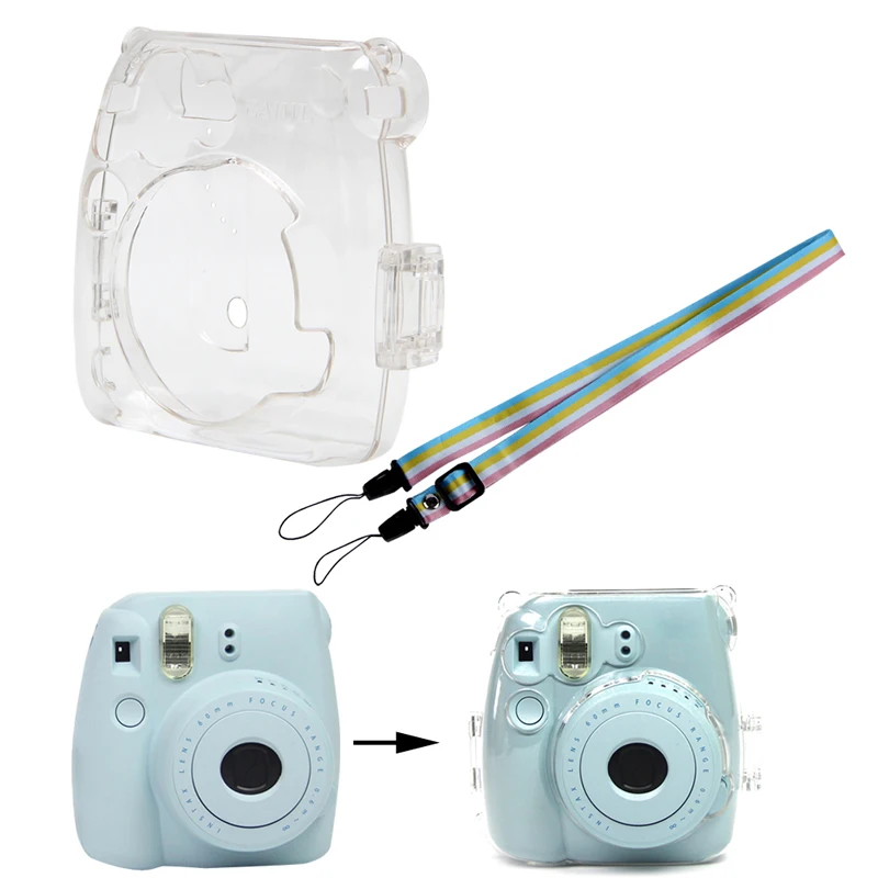 

OOTDTY New 2018 Plastic Transparent Camera Shell Case Cover Bag For Fuji Fujifilm Instax Mini 8 Durable Camera Protective Case