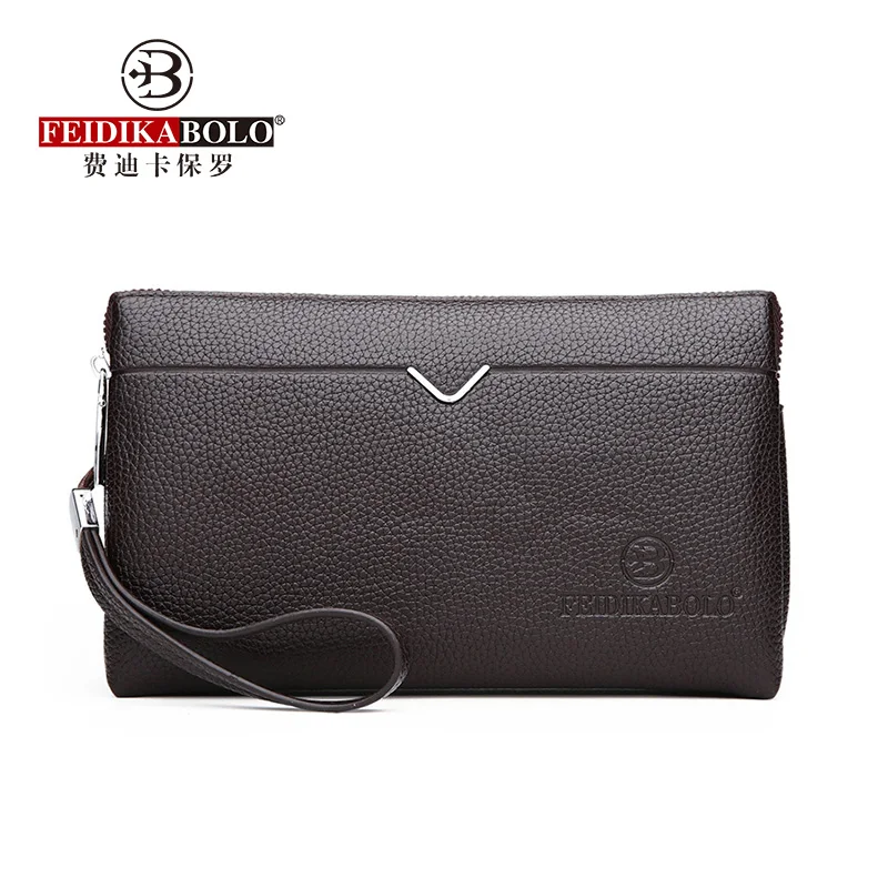 

Litchi Pattern Solid Color Long Fashion Men's Clutch Bag Wild Leisure Business Bag Personalized Mobile Phone Change Card Package