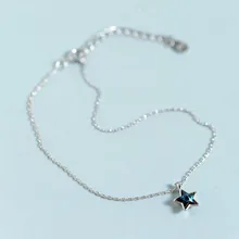 Красные Деревья бренд прекрасный летний ювелирные изделия звезда Cavigliera Кристалл лодыжки браслет простой 925 пробы серебряные браслеты для Для женщин