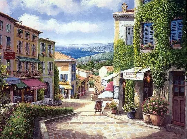

DRAWJOY Landscape Framed Pictures DIY Painting By Numbers Acrylic Painting On Canvas Wall Art For Home Decor 40x50