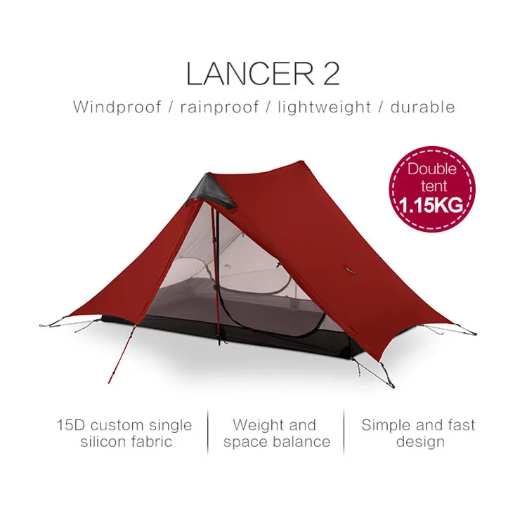 3F UL GEAR LanShan 2 Tent Oudoor Ultralight Camping 15D Silnylon 1 Person 2 Person Tent 3 Season Tent Winter 4 Season Tent