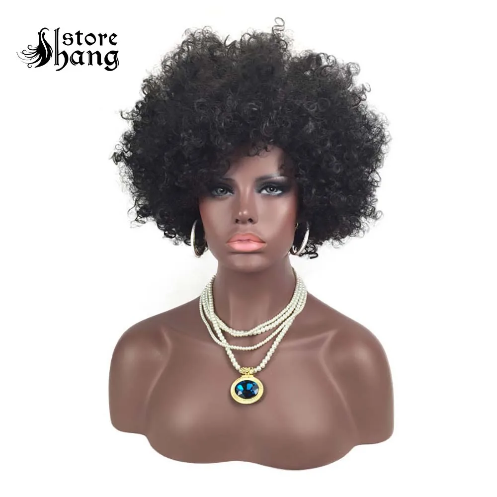 Цена Для женщин пушистые афро волос Ретро 70 s 80 s 80 s DIVA короткие кудри кудрявые волосы натуральный черный наряд в стиле диско украшения для праздн...