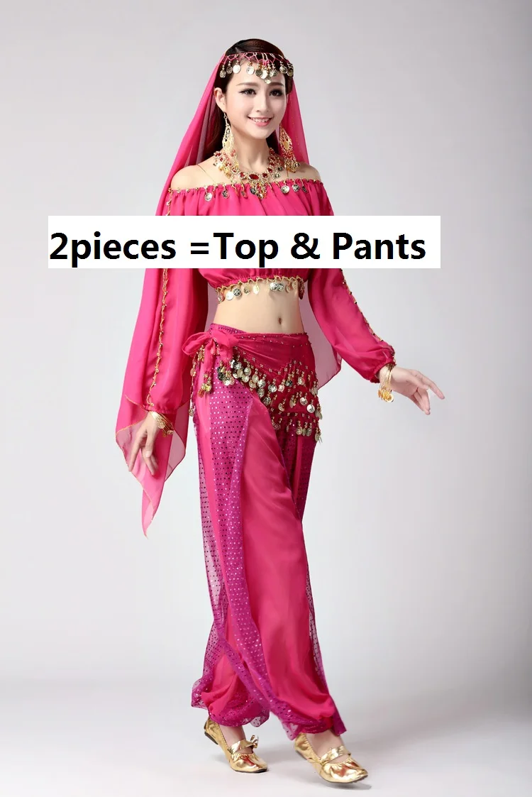 Disfraz de bollywood para mujer, vestido indio para adultos, danza del  vientre - AliExpress