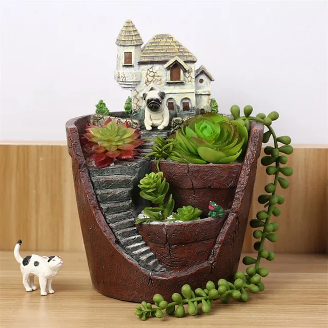 jarrones para decorar escaleras castillo de dibujos animados suculentas jarrones figurines jarrones para decorar escaleras castillo de dibujos animados suculentas jarrones figurines