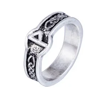 Lemegeton Punk Style Antique Retro Male Jewelry Viking Ring Female Black Amulet Norse Rune Rings For Women 
