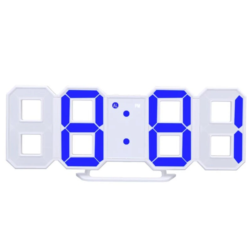 blue light 8 Формы Usb цифровой настольный часы настенные часы Led время Дисплей Креативные часы 24-часовой Дисплей повтора сигнала украшение дома - Цвет: blue light