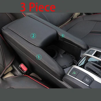 

BBQ@FUKA New Car Styling Interior Box For Honda Civic 2016 2017 2018 PU Leather Center Armrest Box Surface Case Cover Trim BlK