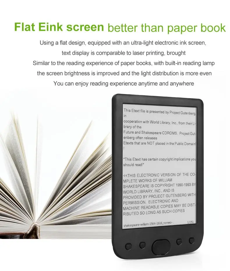 Электронная книга Клаит 8G BK-6025 2500mah электронная книга читатель e-ink 6 дюймов разрешение электронная книга ридер памяти электронная книга(встроенный передний свет