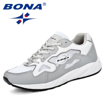 

BONA Lightweight Outdoor Sports Shoes Men Sneakers Comfortable Leather Jogging Mesh Tennis Human Race Running Shoes Men Trendy