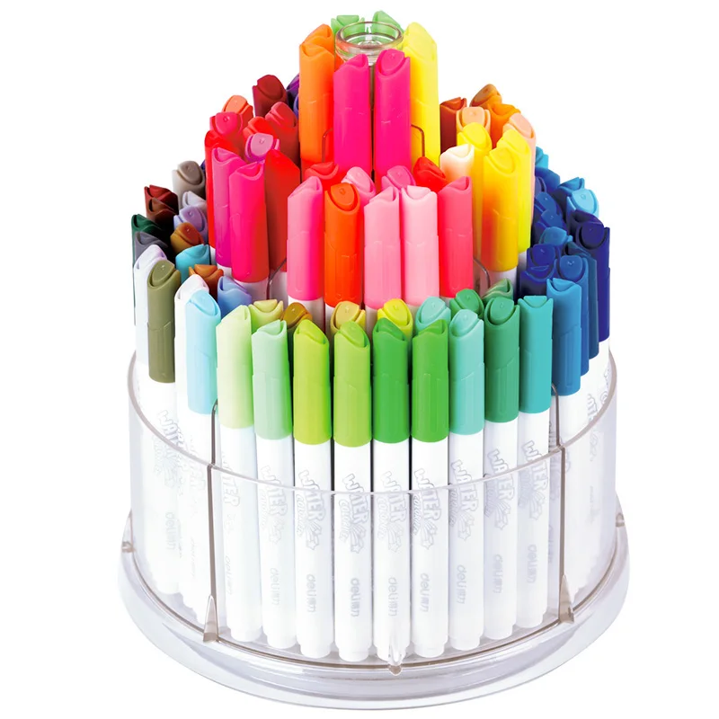 Deli акварельные ручки 100 цветов/коробка художественные канцелярские принадлежности Водные цветные маркеры легко стираемые Рисование маркер для рисования ручка - Цвет: show as picture