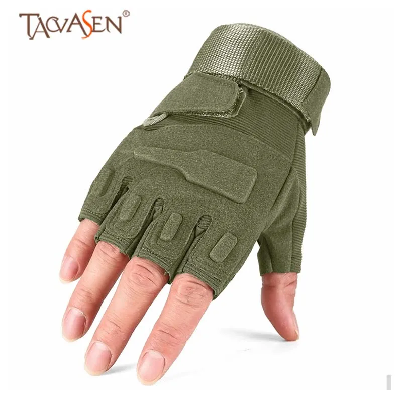 

TACVASEN Men Tactical Gloves Half Finger Climbing Hunting Glove Military Fishing Gloves Airsoft Painball outdoor glove SH-HX-06