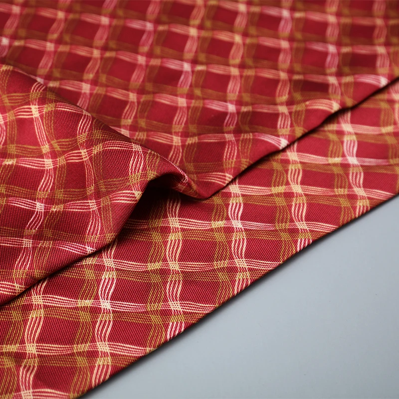 Winter Silk Scarf for Men Fashion Paisley Plaid Print Red Scarves Double-faced Twill Long Shawl 170X30cm Luxury Brand Men Scarfs