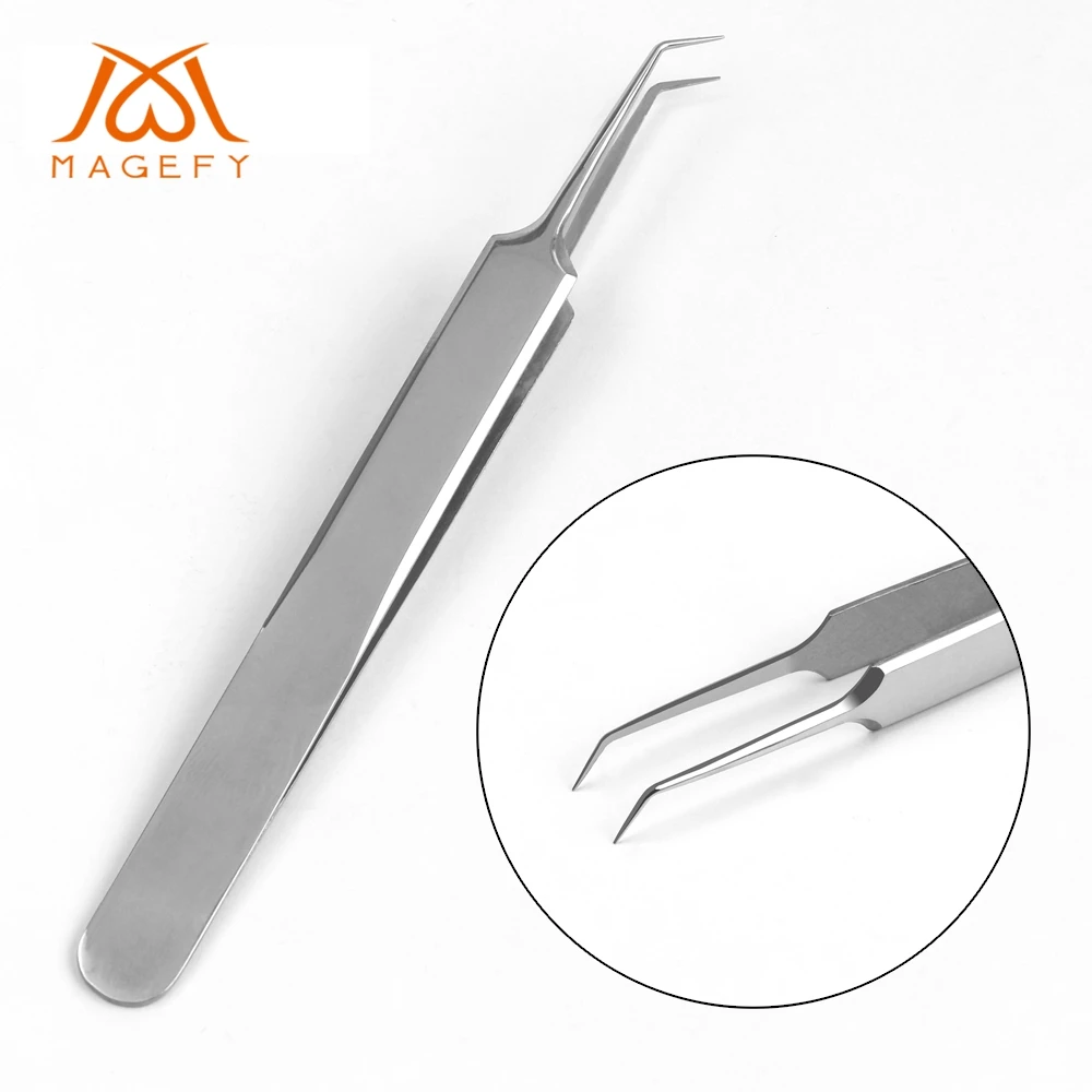 

MAGEFY 1Pcs Stainless Steel Acne Needle Tweezers Blackhead Acne Remover Face Care Tool Multi-purpose False Eyelashes Extention