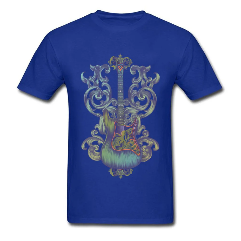 Angel Guitar 2018 Hot Sale Mens Tshirts Crewneck Short Sleeve Pure Cotton Tees Normal Tees Top Quality Angel Guitar blue