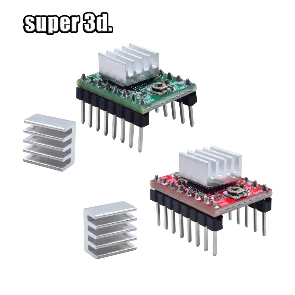 Запчасти для 3d принтера StepStick A4988 DRV8825 драйвер шагового двигателя с радиатором