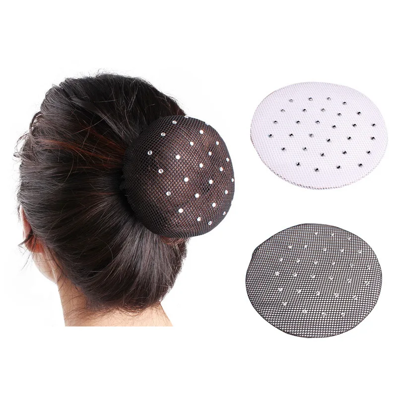 Dia 10cm Rhinestone Hair Net Girls Ballet Dance Skating Snoods
