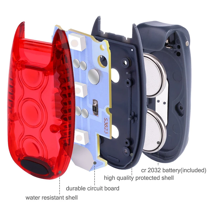 Cheap LED Bicycle Light Taillight Safety Warning Bicycle Rear Lamp Waterproof Mountaineering Backpack Helmet Running Flashing Lights 30