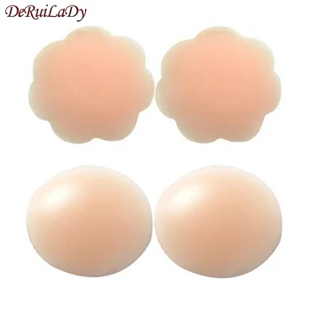 

DeRuiLaDy Women Silicone Nipple Cover Pad Reusable Self Adhesive Silicone Bra Breast Nipple Cover Pads Invisible Chest Paste