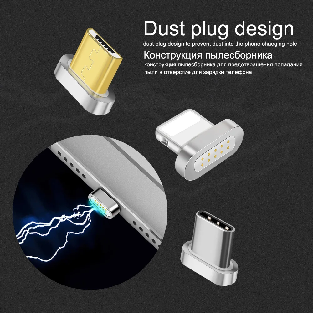 Олаф Магнитный кабель для подключения к сети Тип C Micro USB C 8 pin адаптер быстрой зарядки телефона Microusb Тип-C магнит Зарядное устройство Шнур вилки