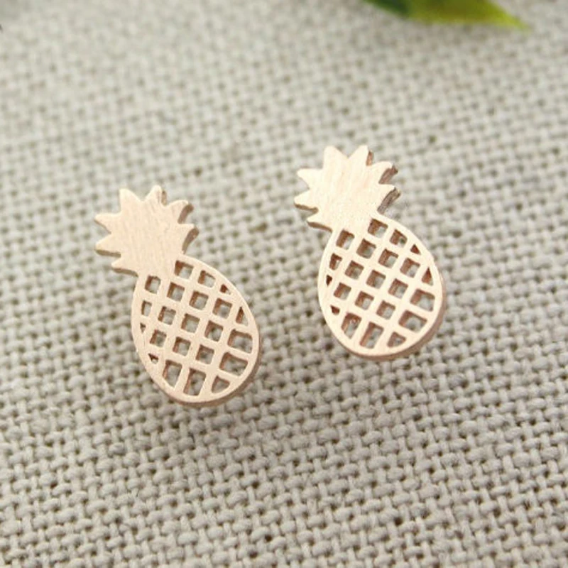 

Minimalist Stainless Steel Pineapple Earrings For Women Earings Fashion Jewelry Rose Gold Ananas Accessories Best Friend Gifts
