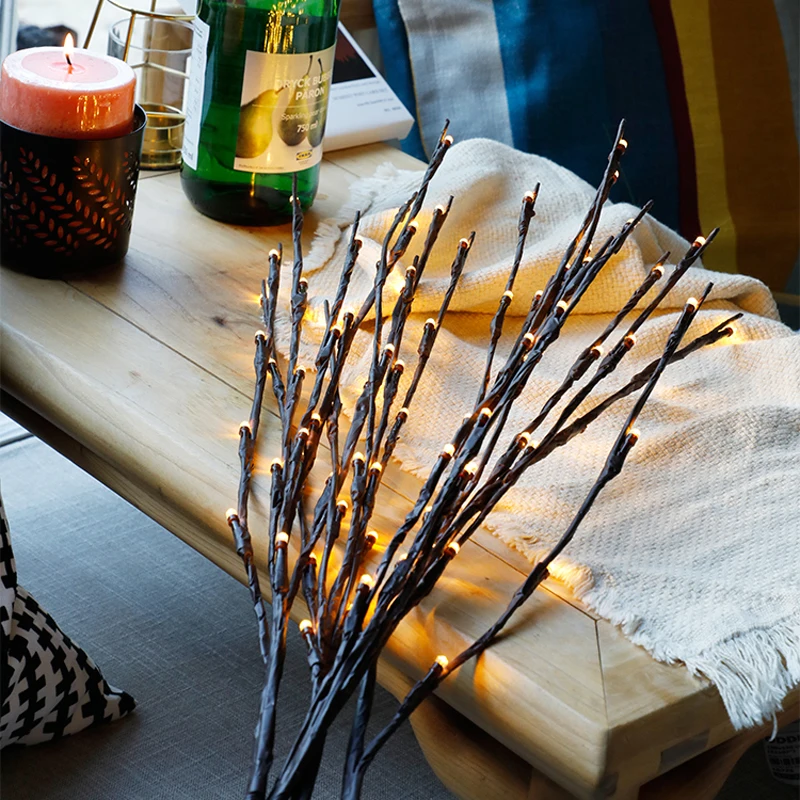2018 New Modern Branch Lamp Floral Light 20LED AA Battery Powered Willow Branch Fairy Light Vase Coffe Bar Wedding Holiday Decor (1)