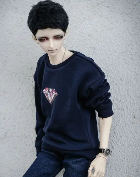 Dark blue T-shirt 1/4 1/3 на шарнирах, в масштабе одежда аксессуары Толстовка Футболка для BJD/SD куклы аксессуары, не включены куклы, обувь, парик и другие E2378 - Цвет: Dark blue T-shirt