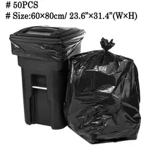 50 шт. мешки для мусора сверхмощный мусорный бак вкладыши Большие пластиковые мешки черный оптом