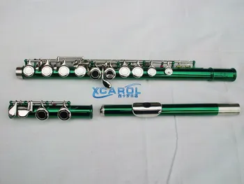 

Green 16 close holes Flute C key+E Color Flute Great Metal Tone technique