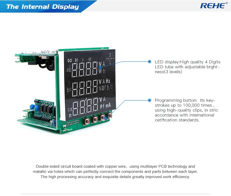 REHE RH-3D3 96*96 мм трехфазный многофункциональный инструмент контроля измерительный инструмент