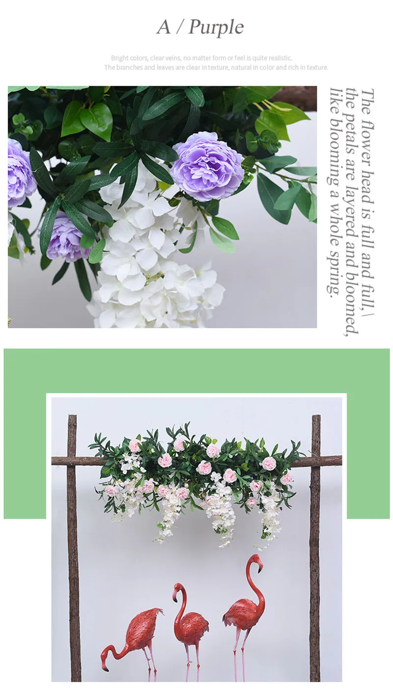 Flone Artificial Fake Flowers Rose Wedding Supplies Arched Door DIY Decoration Flower Row Silk Flowers For a Wedding Decor (8)