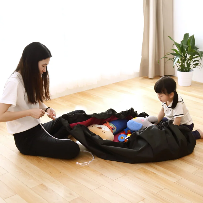 المحمولة الاطفال لعبة تخزين حقيبة والتشغيل حصيرة اللعب المنظم بن مربع XL الأزياء العملي تخزين أكياس للماء نزهة حصيرة 64142