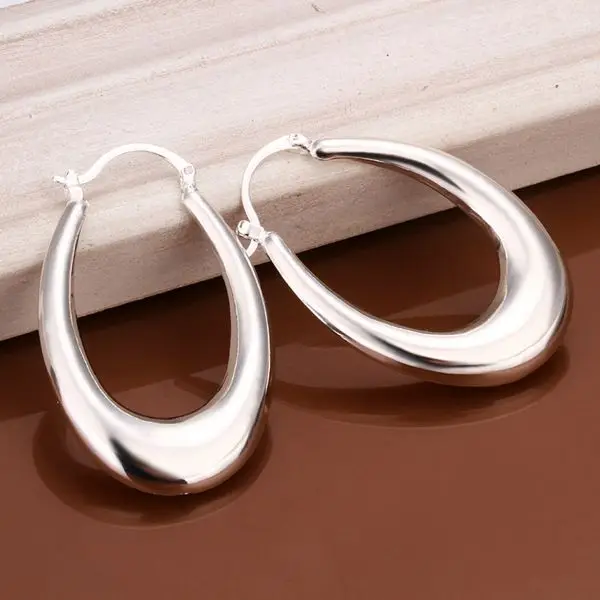 

925 jewelry silver plated earrings , 925-sterling-silver fashion jewelry , Hollow U Earrings E115 /chlakysa dytamqaa LKNSPCE115