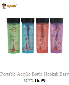 Honeypuff пластиковый бутылочный кальян со светодиодный светильник портативный мини акриловая чашка кальян Nargile