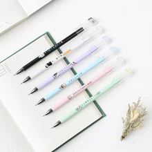 Корея креативный милый мультфильм черный сердечник гелевая ручка Милая Ручка Маленькая свежая ручка для студентов канцелярские принадлежности ручка