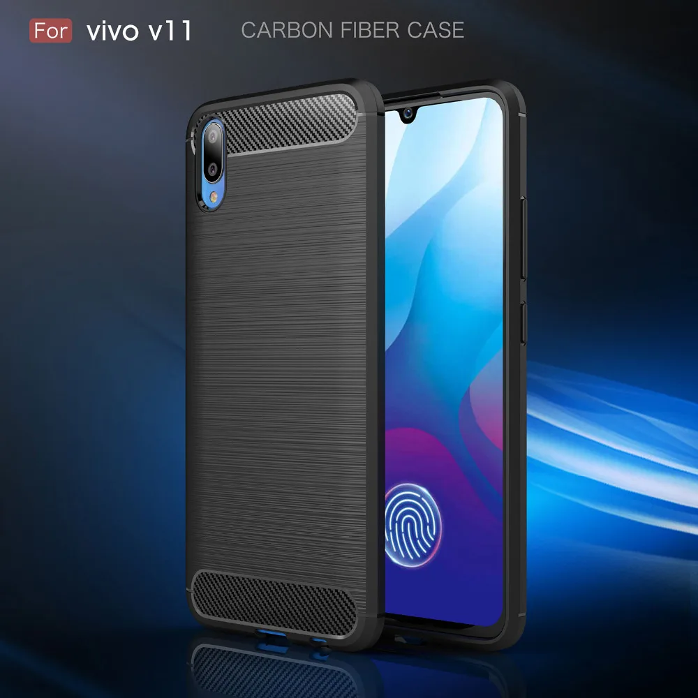 Чехол для VIVO V11i 1806 чехлы силиконовый мягкий бампер из углеродного волокна задняя