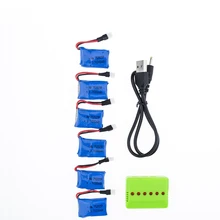 

hot 6pcs Syma X11 /X11C 3.7V Lipo 200mAh Battery With 6in1 USB Green Charger Set For Syma X4 X13 Quadcopter RC Drone Airplane