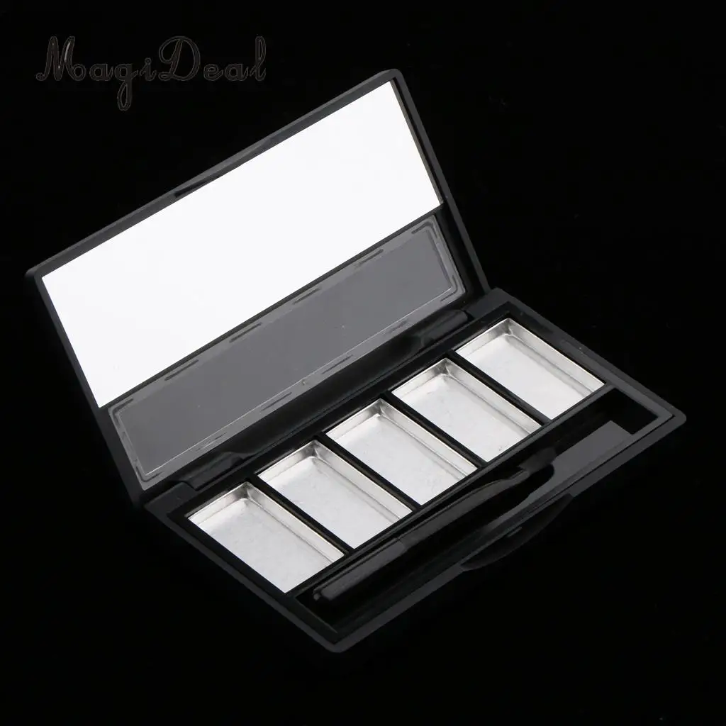 MagiDeal Empty Makeup Palette Powder Eyeshadow Blush Lip Gloss DIY  Case with Mirror 5 Slots Powder Refill Makeup Palette