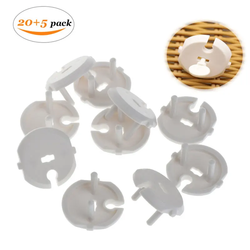 

25pcs French Power Socket Electrical Outlet Baby Children Safety Guard Protection Anti Electric Plug Protector Cover with key