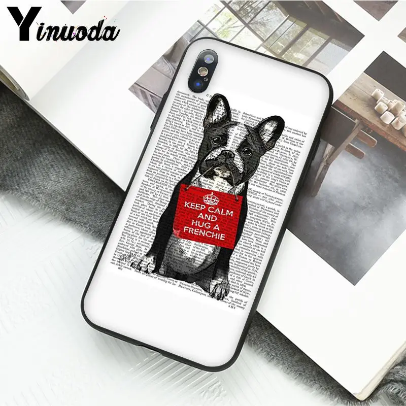 Book newspaper background Cute French Bulldog