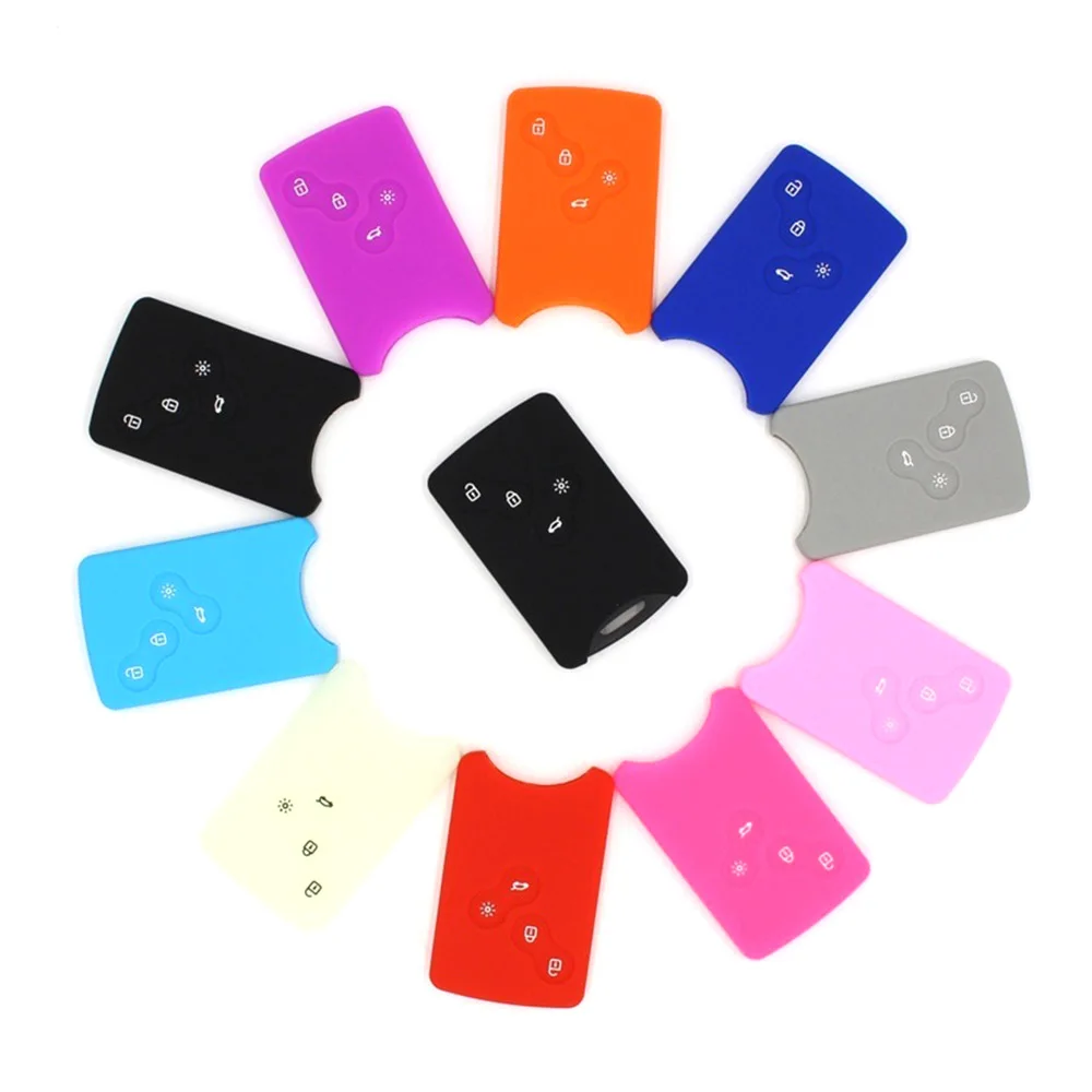 

Muticolors Car Smart Silicone Case Remote Key Holder Case Fit for Renault Koleos Fluence Latitude Shell Auto Key Protection Bag
